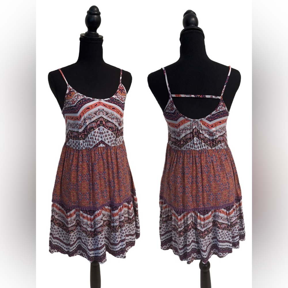 Mossimo Bohemian Multicolor Spaghetti Strap Dress